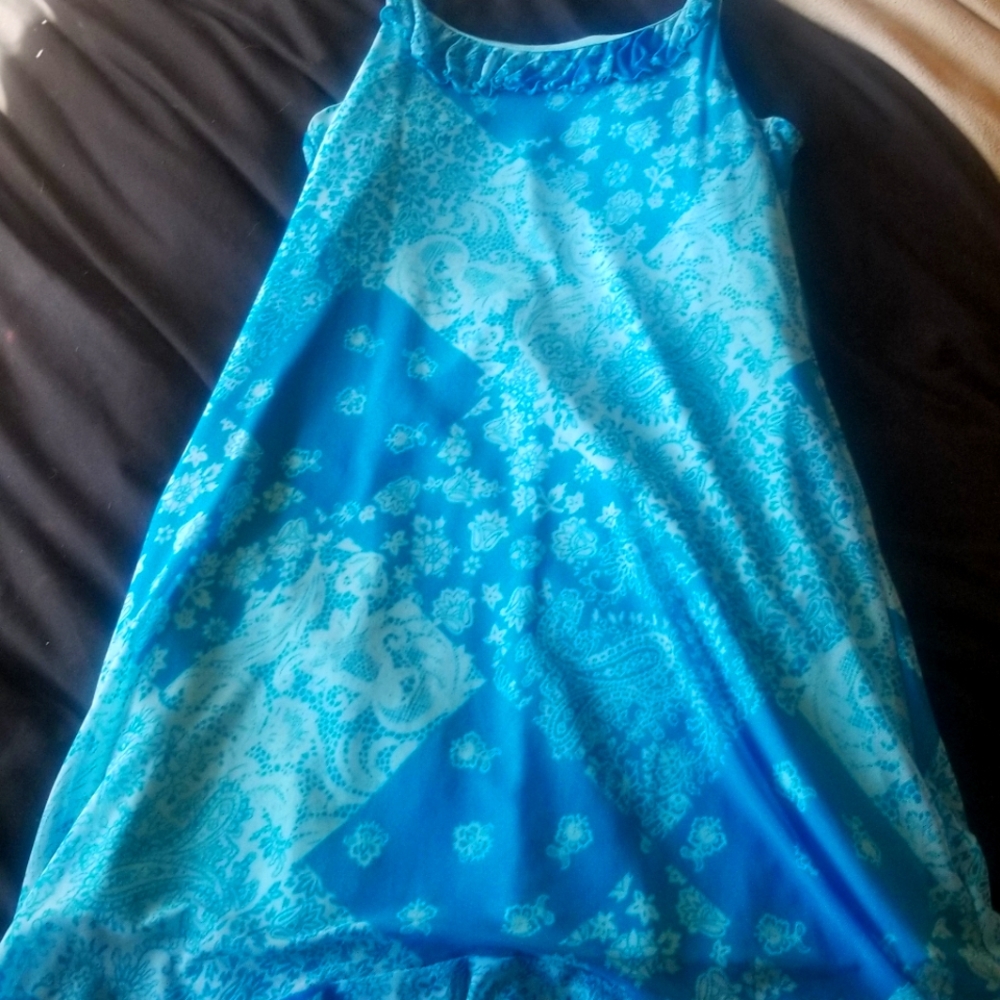 A light blue slipp dress super comfy super cute